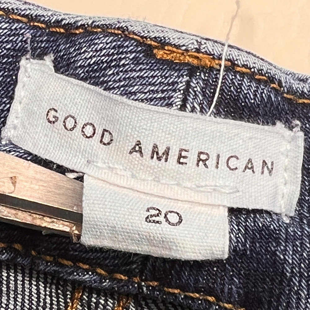 Good American Jeans Womens 20 Indigo GWKR953T High Rise Raw Hem Stretch Denim - Picture 4 of 13